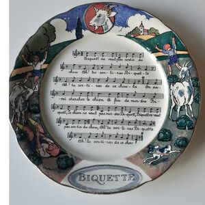 Sarreguemines France Decorative‎ Plates Chansons et Rondes Set of 4
